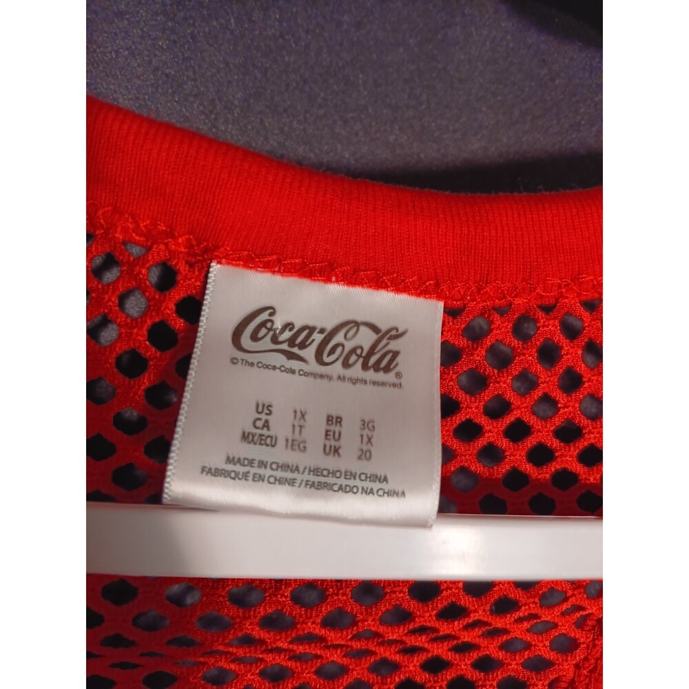 Coca‑Cola Red Mesh Tank Top Women’s 1x Sleeveless Logo Athletic - Picture 2 of 3